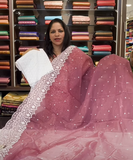 Organza Sarees with Hacoba blouse butt - NA01