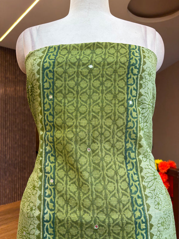 Super Net Kotta Badla Mirror Block Print Material✨