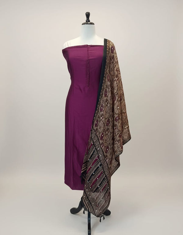 Semi art silk unstitched salwarMaterial MXDX