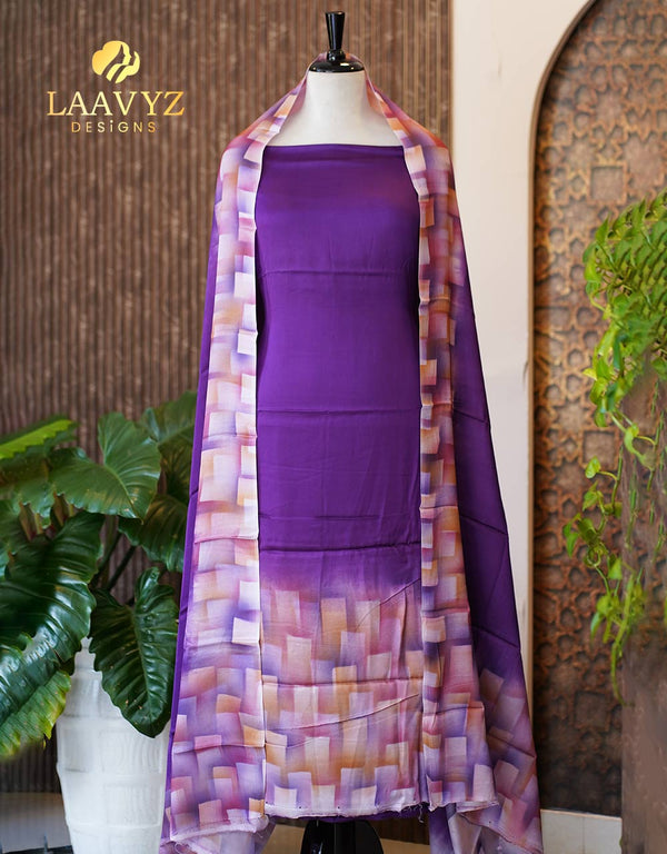 ✨ Unstitched Silk Salwar Set – Craft Your Elegant Statement 🌸