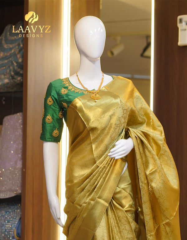 π Celebrity-Inspired Semi Kanchipuram Silk Saree β Regal Charm, Star Style π