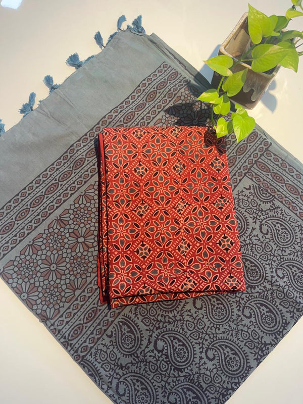 Salwar Material Ajrakh Printed - ZA01