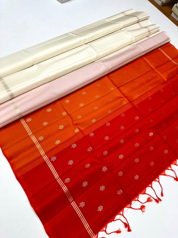 🧚♀️Handloom Made Double Warp *DOUBLE MUNDHI PLAIN* Soft Silk Sarees