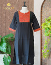 Slub Cotton Kurti with Handwork on Neck – Timeless Elegance ✨