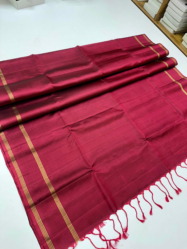 🧚♀️Handloom Made Double Warp *DOUBLE MUNDHI PLAIN* Soft Silk Sarees