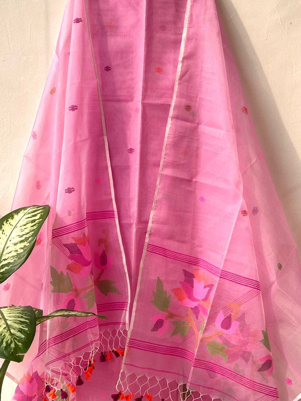 ✨ Lota muslin jamdani top dupatta🍁