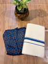 ๐ฟ Puliyilakkara Handloom Set Mundu with Blouse โ Timeless Kerala Tradition โจ
