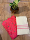 🌿 Puliyilakkara Handloom Set Mundu With Blouse – Timeless Kerala Tradition ✨