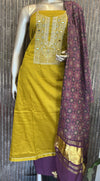 Cotton_slawar_set_mustard_yellow_laavyz_designskannur