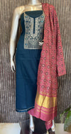 Analyzing image Cotton_slawar_set_peacock_blue_laavyz_designs_kannur