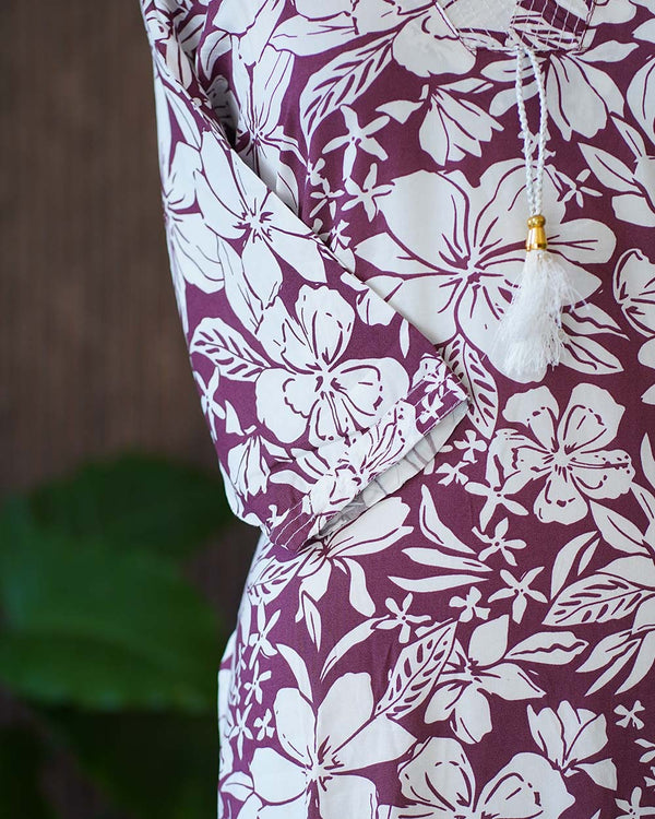 Ready-To-Wear Cotton Kurtha Set - Burgundy Bliss🌺