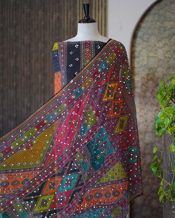 Unstitched Black Salwar Set - Elegance In Every Thread🖤