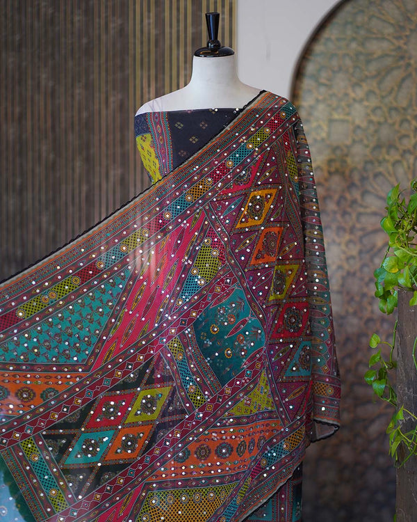 Unstitched Black Salwar Set - Elegance In Every Thread🖤