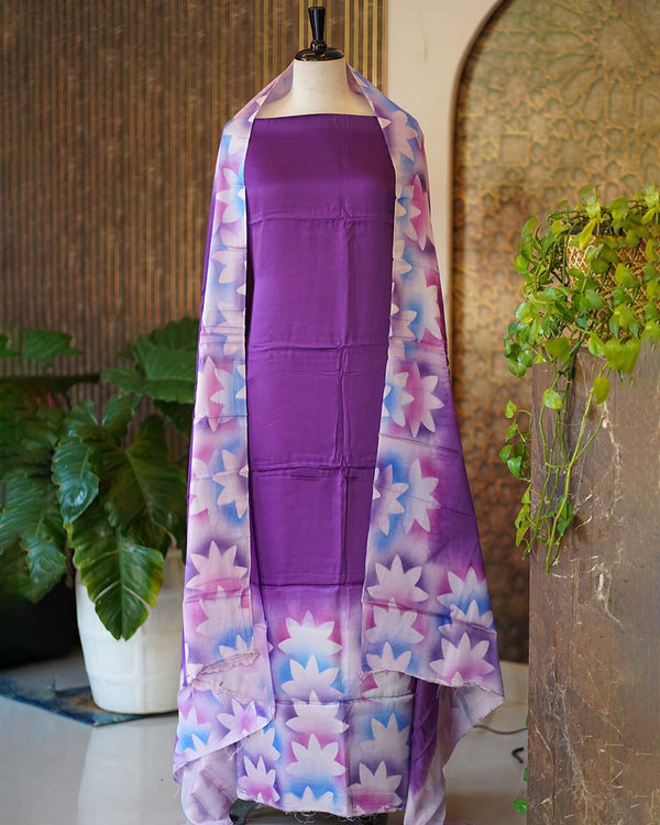 Unstitched Lavender Salwar Set - Unstitched Lavender Luxury💜