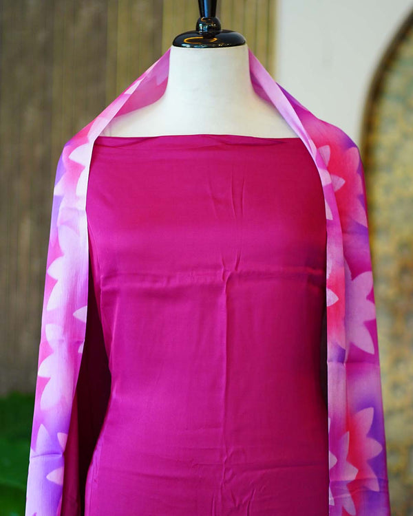 Unstitched Silk Salwar Set - Unstitched