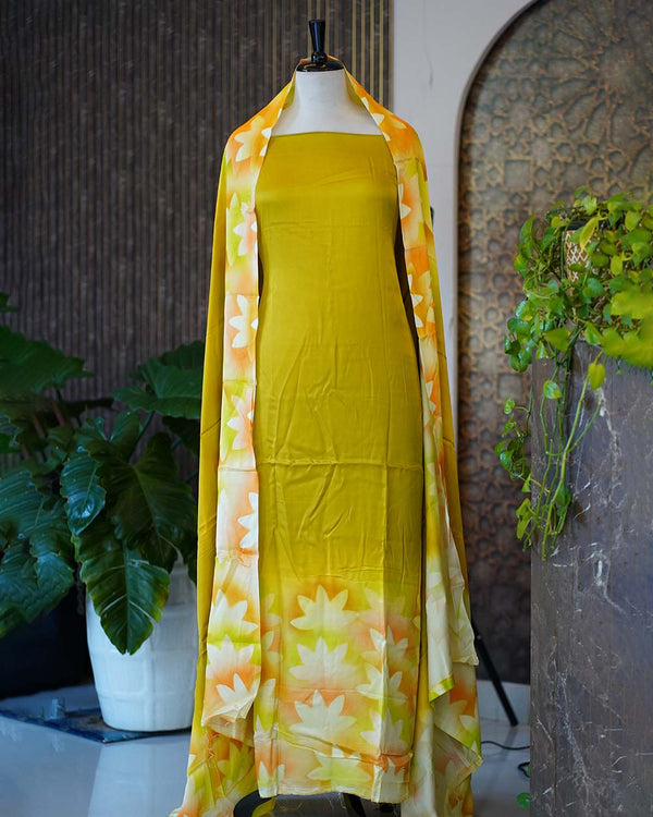 Unstitched Silk Salwar Set - Unstitched