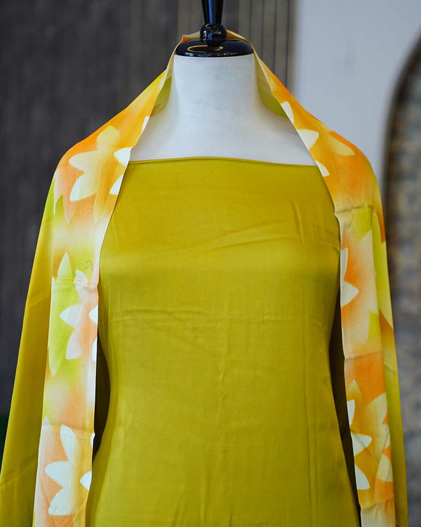 Unstitched Silk Salwar Set - Unstitched