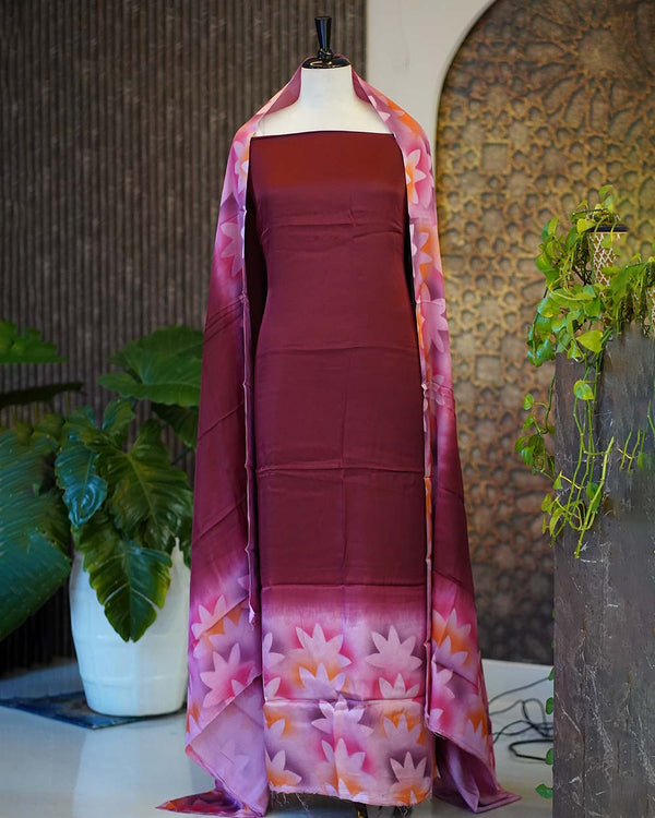 Unstitched Silk Salwar Set - Unstitched