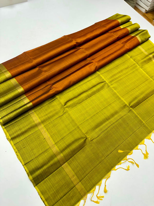 🧚♀️Handloom Made Double Warp *DOUBLE MUNDHI PLAIN* Soft Silk Sarees