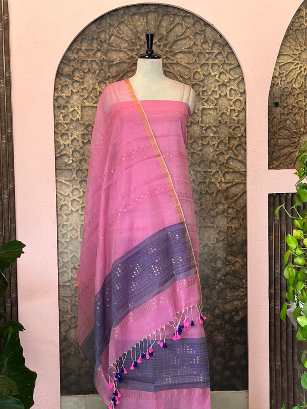 Pure Handloom Linen Unstitched Salwar Materials ✨