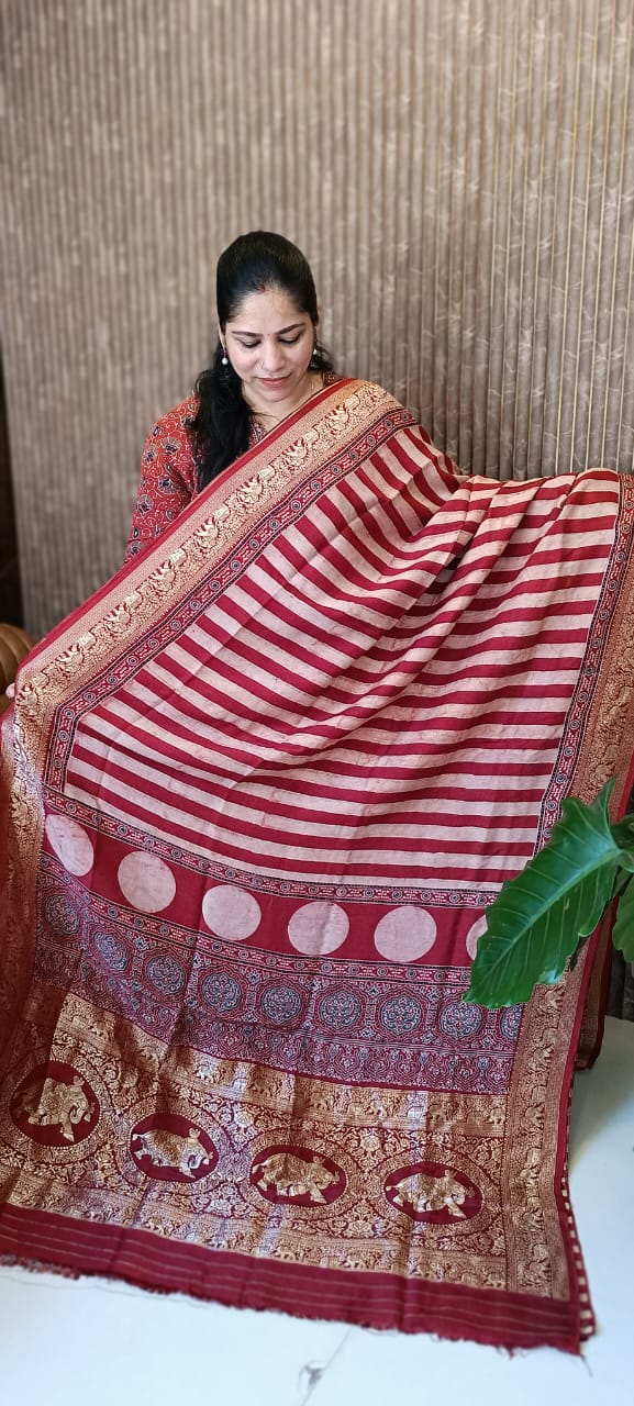 Ajrakh Hand Block Printed Dupatta