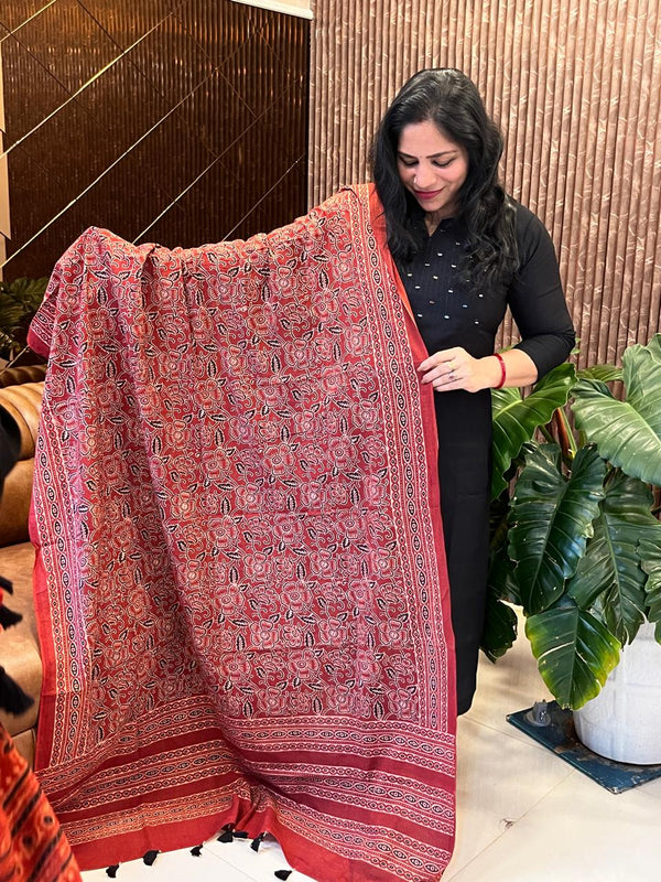 AJRAKH Cotton Dupatta - Wrap Yourself in the Art of Slow Fashion