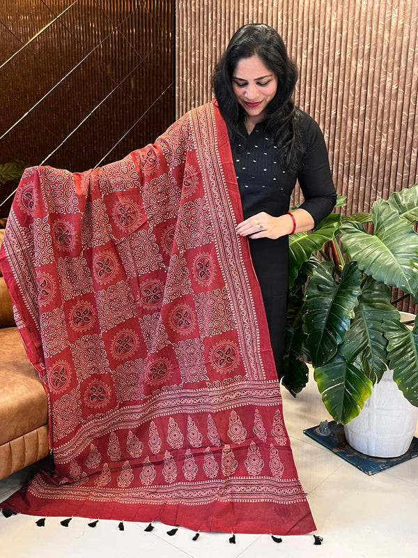 AJRAKH Cotton Dupatta - From Kutch With Love