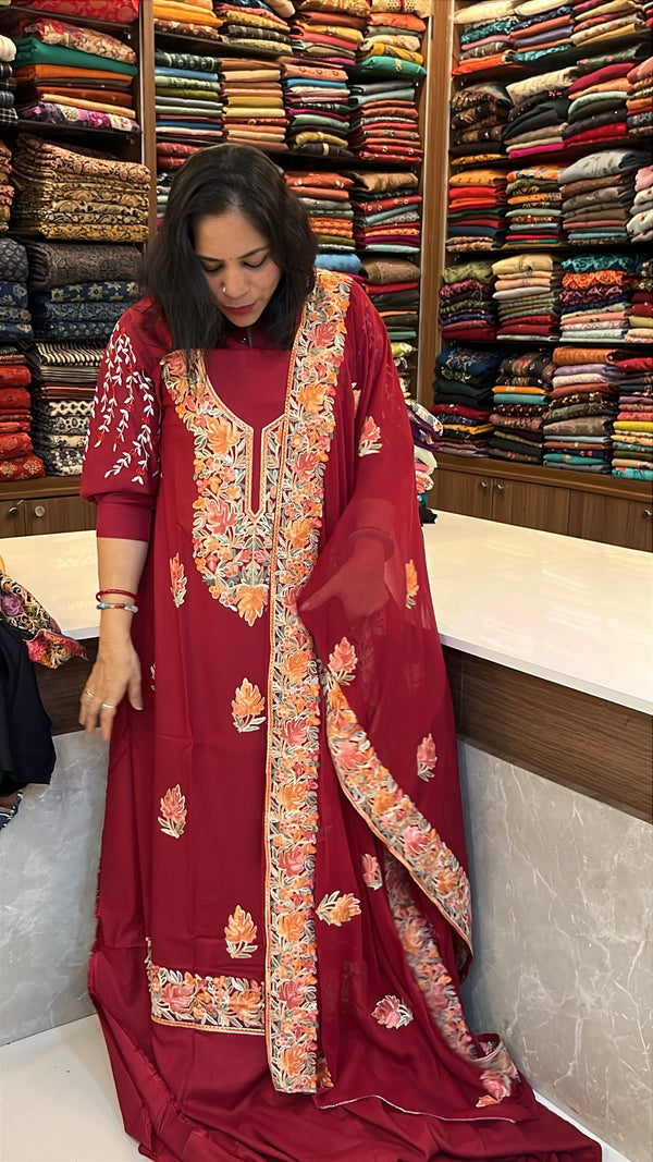 Kashmiri Unstitched Salwar Material – Elegance Woven from the Valleys ❄️