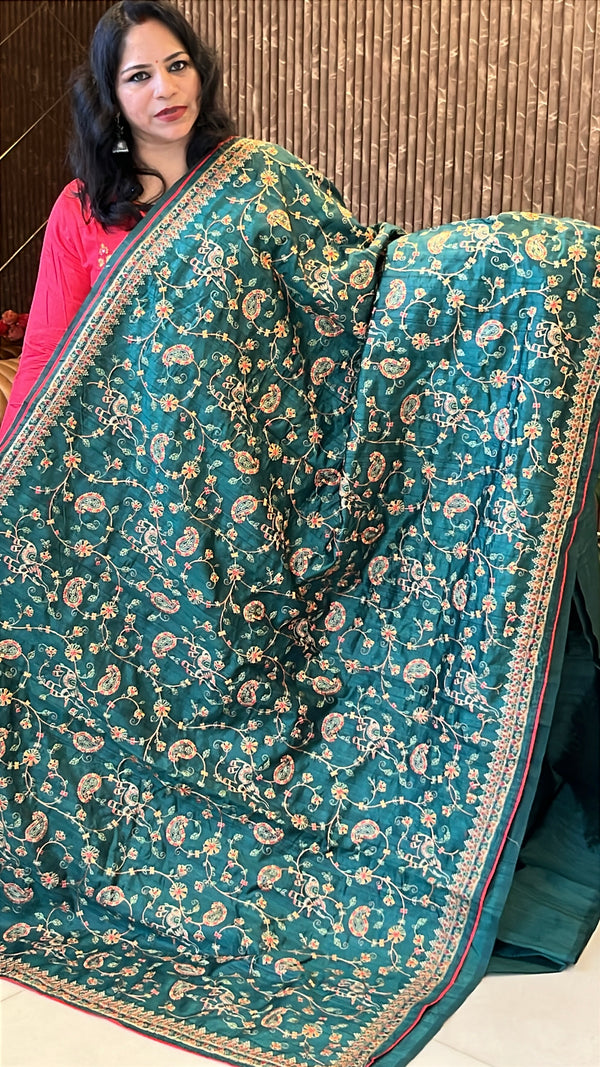 Semi Raw Silk Embroidery Saree – Grace in Every Thread ✨