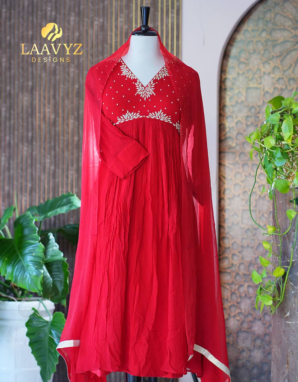 Soft Georgette Kurti Set with Handwork – Timeless Elegance ✨