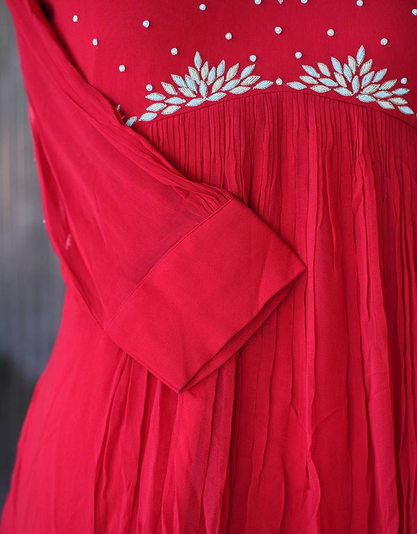 Soft Georgette Kurti Set with Handwork – Timeless Elegance ✨