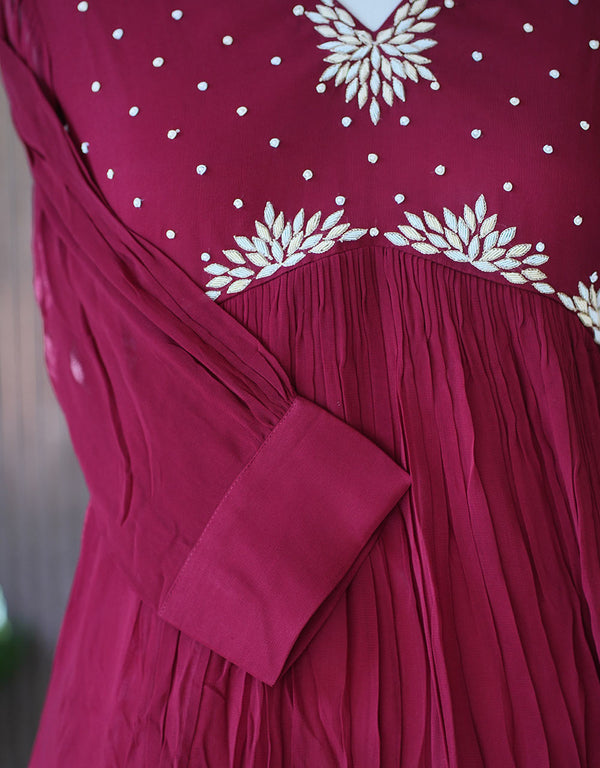 Soft Georgette Kurti Set with Handwork – Timeless Elegance ✨