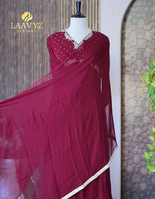 Soft Georgette Kurti Set with Handwork – Timeless Elegance ✨