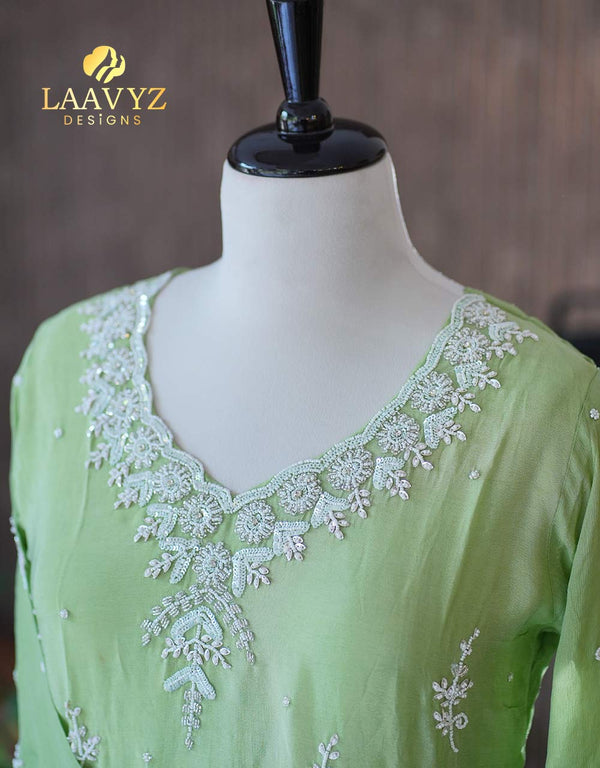 Handwork Silk Ready-to-Wear Kurti Set – Effortless Luxury ✨