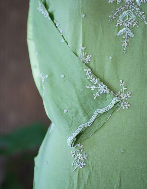Handwork Silk Ready-to-Wear Kurti Set – Effortless Luxury ✨