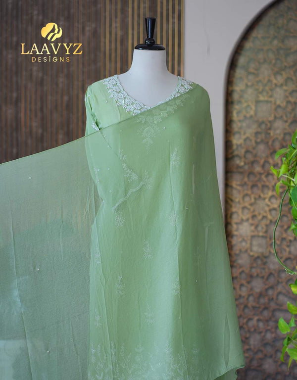 Handwork Silk Ready-to-Wear Kurti Set – Effortless Luxury ✨