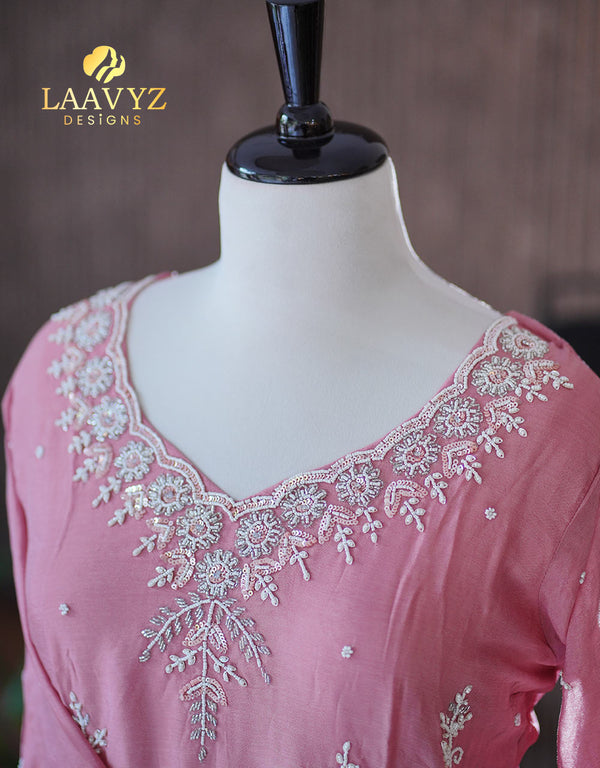 Handwork Silk Ready-to-Wear Kurti Set – Effortless Luxury ✨