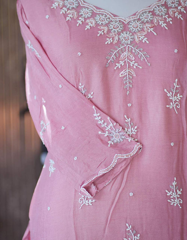 Handwork Silk Ready-to-Wear Kurti Set – Effortless Luxury ✨