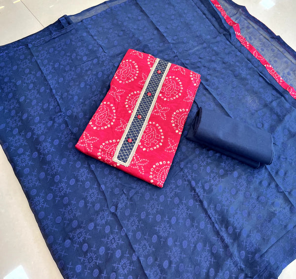 Batik printed Salwar setCotton bottom- PRV01