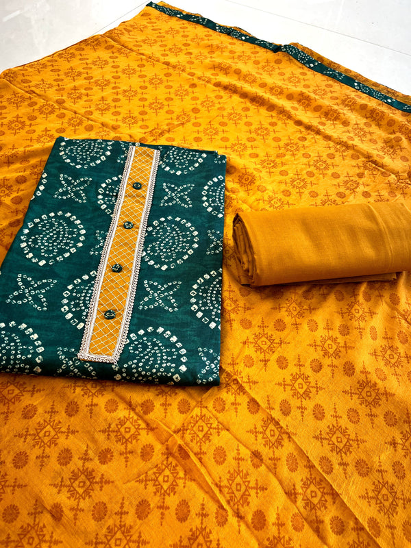 Batik printed Salwar setCotton bottom - PRV01