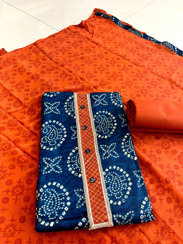 Batik printed Salwar setCotton bottom - PRV01