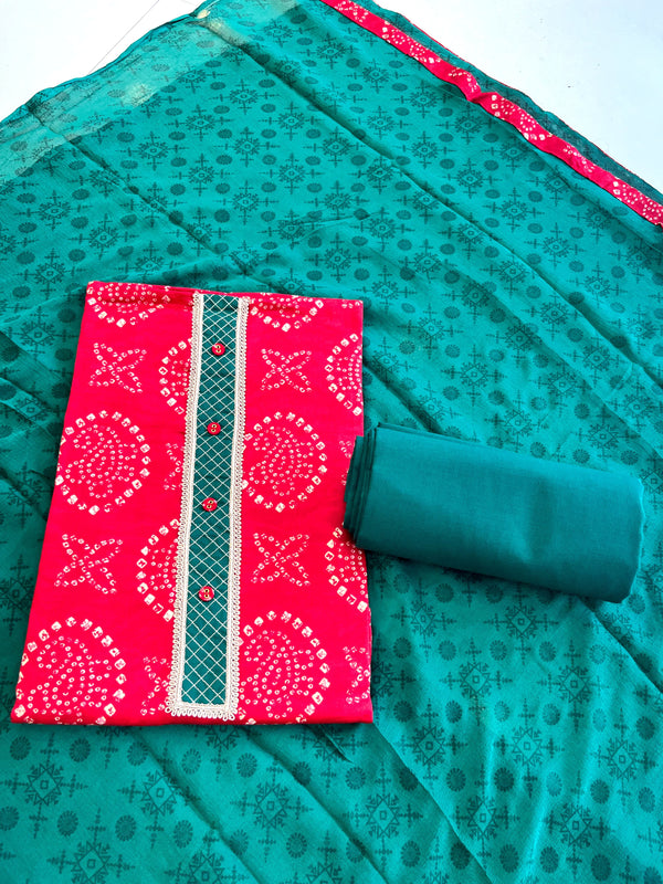 Batik printed Salwar setCotton bottom - PRV01