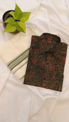 🌿 Ajrakh Cotton Shirt Combo – Timeless Block Print Elegance✨