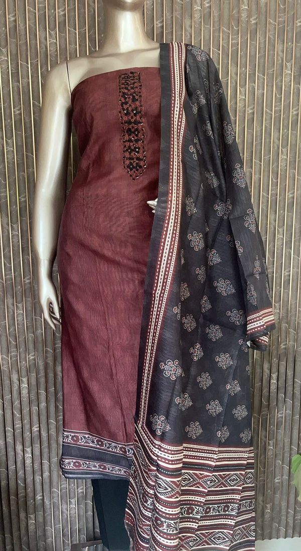 Art silk salwar materials Dupatta Chandheri Silk - PRV08