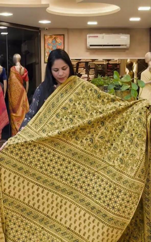 Ajrakh cotton sarees