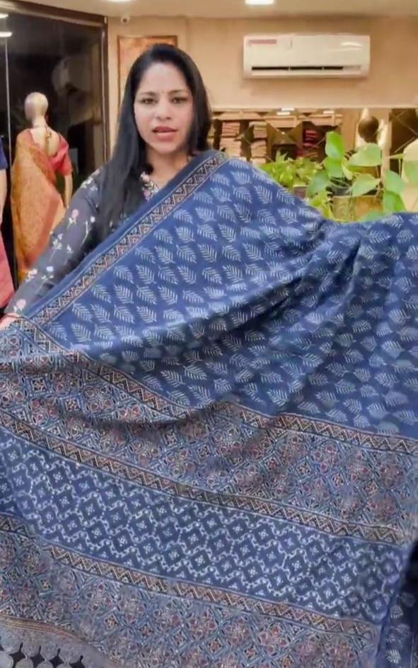 Ajrakh cotton sarees