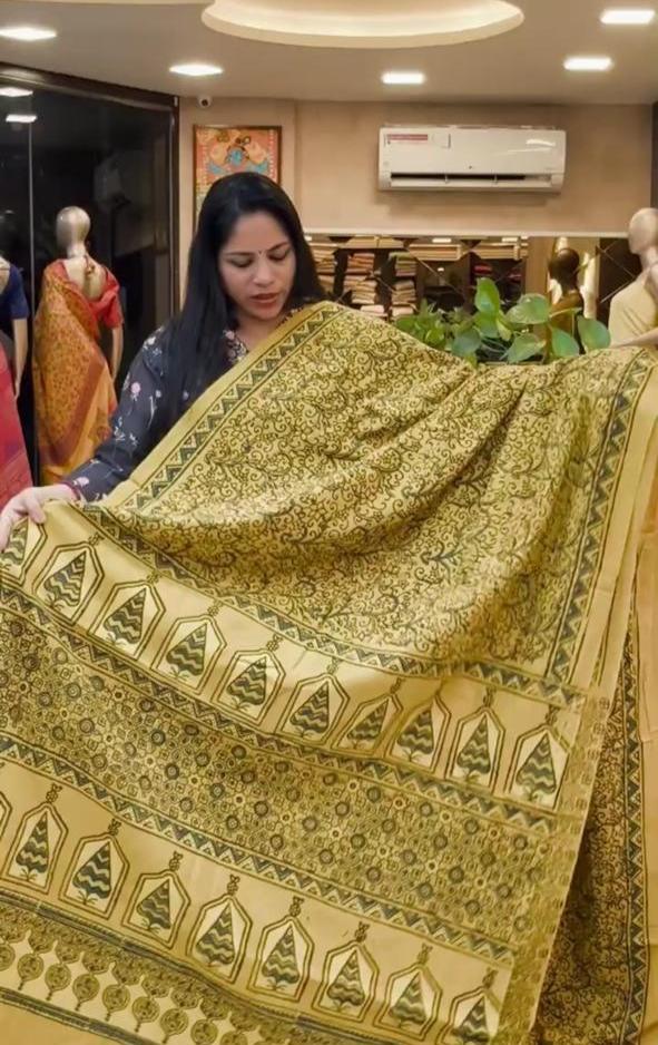 Ajrakh cotton sarees