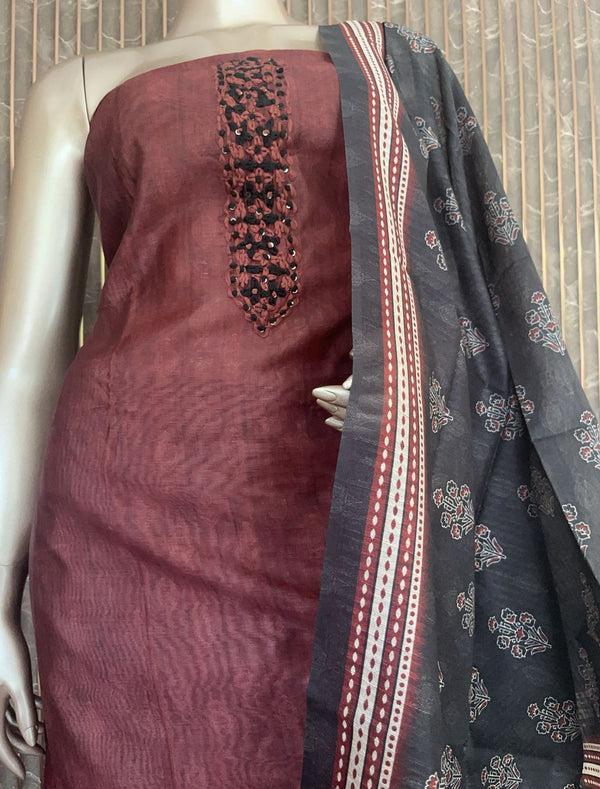 Art silk salwar materials Dupatta Chandheri Silk - PRV08