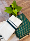 🌿 Puliyilakkara Handloom Set Mundu with Brocade Blouse – Heritage with a Touch of Royalty ✨