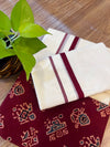 🌿 Puliyilakkara Handloom Set Mundu with Brocade Blouse – Heritage with a Touch of Royalty ✨